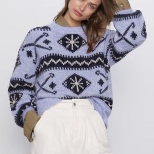ZARA Blue Mohair Sweater